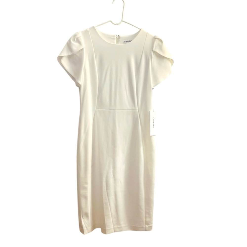 Calvin Klein Ivory Short Sleeve Dress